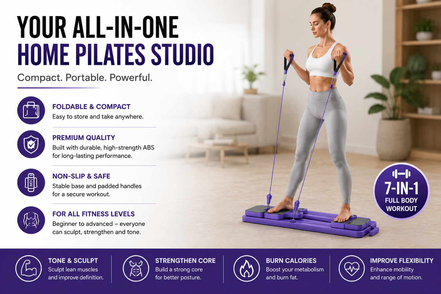 SculptBoard™ 7-in-1 Home Pilates System